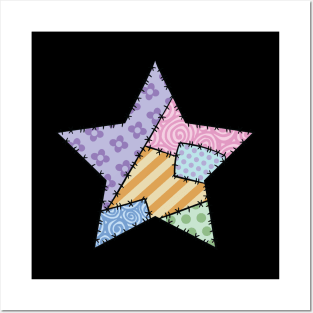Patchwork star Posters and Art